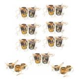 Autumn Themed Ribbed Glass Jars w/Tea Light Candle Inserts