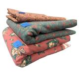 High Quality Fabric - 3 Large Pieces - Corals & Greens