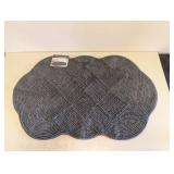 NEW COTTON SCALLOP BATHMAT GREY 24IN X 36IN