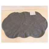 NEW COTTON SCALLOP BATHMAT GREY 24IN X 36IN