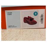 NEW CAT & JACK KIDS CHLOE FLATS SIZE 8 RED