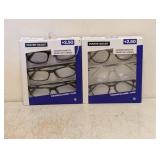 (2) NEW FOSTER GRANT +2.50 READING GLASSES 3PK