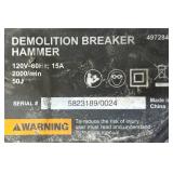 Ironton Heavy-Duty Demolition Breaker Hammer, 2000 BPM, 110V, 15 Amps #4972843 Msrp $399.99