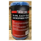 Ironton Easy-Tear Microfiber Towels, 12in. x 12in., Washable, 75-Pk. #5038294