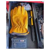 Craftsman Toolbox Contents - Leather Welding Gloves, Work Gloves, Air Blow Gun & Accessories
