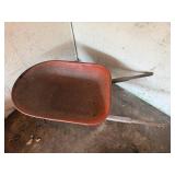 Vintage Red Wheelbarrow with Wooden Handles