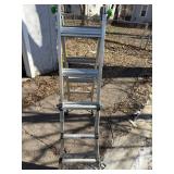 AMT013 Aluminum Ladder - 3-5 ft Step / 7-11 ft Extension, 300 lb Type 1A
