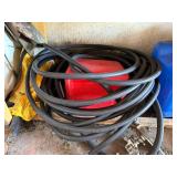 Igloo Cooler - Blue Water Containers - Coiled Hose - Golf Balls - Wooden Crate