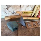 BAR Sign on Weathered Wood with Vikings #1 FAN Plate & Salvage Lumber Lot