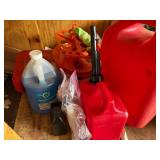 Assorted Automotive Fluids & Cleaning Supplies - Red Jugs, Washer Fluid, Sprays - quantities unverified