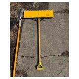 Leaf Rake, Push Broom & Long-Handed Tree Pruner Tool (Lot of 3)