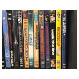 DVDs - Mixed Movie Titles Collection on Shelf