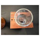 Djembe Drum & Viking Style Glass Beer Drinking Horn on Wood Stand