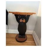 Bear Shelf Sculpture Table with Colorful Abstract Bear Painting