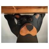 Bear Shelf Sculpture Table with Colorful Abstract Bear Painting