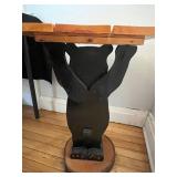 Bear Shelf Sculpture Table with Colorful Abstract Bear Painting