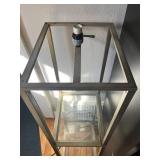 Industrial Floor Lamp - Glass Shelves, Metal Frame