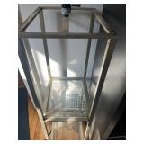 Industrial Floor Lamp - Glass Shelves, Metal Frame