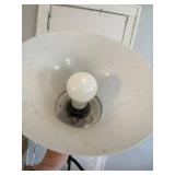 Twin-Head Floor Lamp with Torchiere Shade & Adjustable Reading Arm - Black