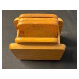 Wooden Desk Organizer with Compartments - Includes Vinyl Record Coasters, DriveIFY Pendant, Candles & Gift Tags