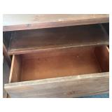 At Home D46 Nightstand - Dark Wood Finish, Open Shelf & Drawer