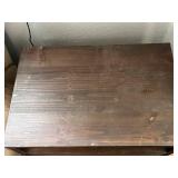 At Home D46 Nightstand - Dark Wood Finish, Open Shelf & Drawer