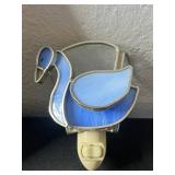 Abstract Canvas Painting & Blue Horse Nightlight