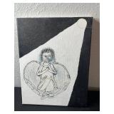 Abstract Canvas Painting & Blue Horse Nightlight