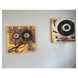 Music Wall Art - Cassette Tape & Vinyl Record Prints (Pair)
