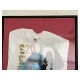 Graphic Tee: White T-Shirt with Blue Portrait & Gold £20 Print (Framed)