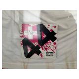 Graphic Tee: White T-Shirt with Blue Portrait & Gold £20 Print (Framed)