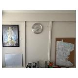 Sterling Wall Clock - Austin Poster - Whiteboard Calendar - Texas Map Corkboard