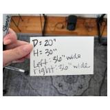 L-Shaped Glass Desk Set, Black Metal Frame - 2-Piece Office Desks - contents not inc