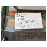 L-Shaped Glass Desk Set, Black Metal Frame - 2-Piece Office Desks - contents not inc