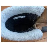 Kamik Winter Boots - Tan Suede, Black Rubber Shell, Fur-Lined, Size US 13 w Snow Cleats