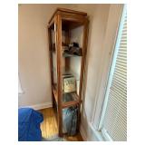 Wooden Curio Display Cabinet w 3 Glass Shelves - contents not inc