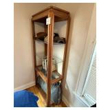 Wooden Curio Display Cabinet w 3 Glass Shelves - contents not inc