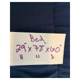 Queen Bed with Oak Headboard & Built-In Storage, 78 in L x 60 in W - inc comforter but does not inc mattress