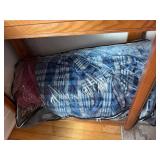 Blue Plaid Fleece Blanket in Gray Storage Bag