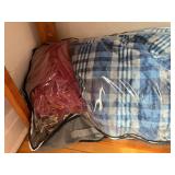 Blue Plaid Fleece Blanket in Gray Storage Bag