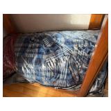 Blue Plaid Fleece Blanket in Gray Storage Bag