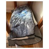 Blue Plaid Fleece Blanket in Gray Storage Bag