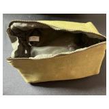 American Flyer Monogram Duffel Bag & Olive Pouch - Vintage Travel Set