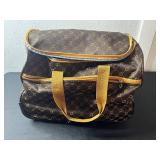 American Flyer Monogram Duffel Bag & Olive Pouch - Vintage Travel Set