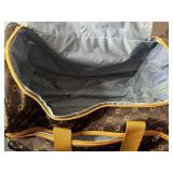 American Flyer Monogram Duffel Bag & Olive Pouch - Vintage Travel Set