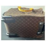 American Flyer Monogram Duffel Bag & Olive Pouch - Vintage Travel Set