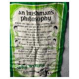 Vintage Collectibles: 8 oz Hip Flask, Playing Cards, Wooden Box, Health Bracelet