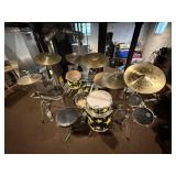 Pearl Drum Kit with Yellow Star Wrap - Cymbals, Hardware & Case Included