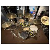 Pearl Drum Kit with Yellow Star Wrap - Cymbals, Hardware & Case Included