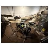 Pearl Drum Kit with Yellow Star Wrap - Cymbals, Hardware & Case Included